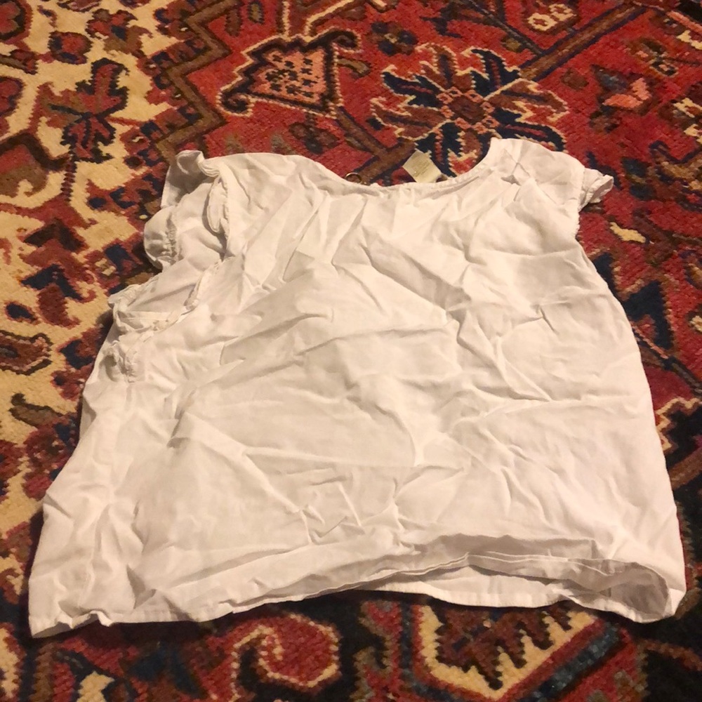 A cropped shirt with fluffy sleeves